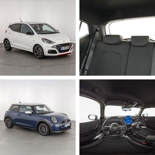 Hyundai i10 e Mini Cooper garantem a melhor vista panorâmica para o condutor.